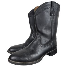 Ariat Heritage Roper Western Cowboy Boots Men's Sz 9 D ATS Black 10002280